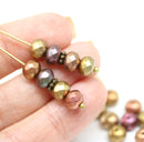 5x7mm Metallic Czech glass rondelle beads mix, 25pc