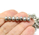 5x7mm Dark silver teardrop beads Czech glass drops, 50pc