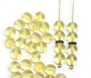 6mm Light yellow round druk czech glass beads, 40Pc