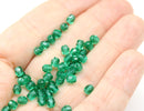 4mm Teal green czech glass fire polished beads, 50Pc