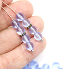 6mm Transparent periwinkle blue round druk czech glass beads with luster, 40Pc