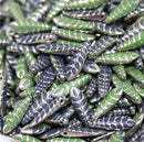 5x16mm Leaf ornament dagger czech glass beads - 10pc