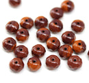 5x7mm Mixed brown czech glass rondelle beads, 25pc