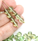 6mm Antique green mixed color round druk czech glass beads, 40Pc