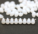 4x6mm Opal white small drops czech glass, 50Pc
