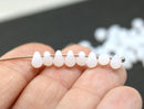 4x6mm Opal white small drops czech glass, 50Pc