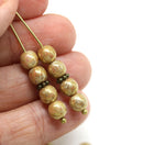 6mm Golden crackle round druk czech glass beads, 40Pc