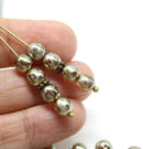 6mm Shiny crackle round druk czech glass beads, 40Pc