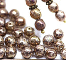 6mm Old patina purple crackle round druk czech glass beads, 40Pc