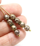 6mm Old patina purple crackle round druk czech glass beads, 40Pc