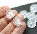 14mm Crystal clear pansy flower, Czech glass flat daisy, 8Pc