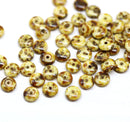 6mm Picasso czech glass rondelle spacer beads, 50pc