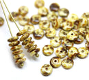 6mm Picasso czech glass rondelle spacer beads, 50pc