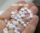 6mm White czech glass rondelle spacer beads, AB finsih, 50pc