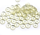 6mm Light yellow czech glass rondelle spacer beads, 50pc