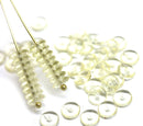 6mm Light yellow czech glass rondelle spacer beads, 50pc