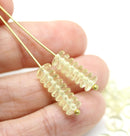 6mm Light yellow czech glass rondelle spacer beads, 50pc