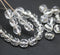 6mm Clear silver holes fire polished round czech glass beads, 30Pc