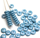 6mm Montana blue luster czech glass rondelle spacer beads, 50pc