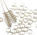 6mm Pale brown czech glass rondelle spacer beads, 50pc