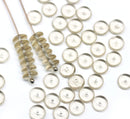 6mm Pale brown czech glass rondelle spacer beads, 50pc
