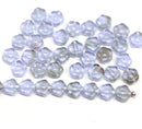 6mm Light lilac aventurine daisy flower czech glass beads, 40pc