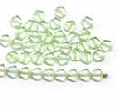 6mm Light green daisy flower czech glass beads, 40pc