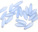 5x16mm Sea glass blue dagger dagger czech glass beads - 20pc