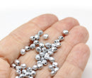 4mm Silver Czech glass beads fire polished, 50Pc