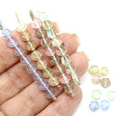 6mm Pink brown daisy flower czech glass beads, 40pc