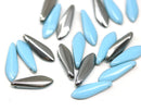 5x16mm Gunmetal blue dagger dagger czech glass beads - 20pc