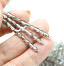 4x3mm Clear czech glass rice oval beads, silver coating - about 150pc