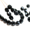 6mm Jet black fire polished round czech glass beads, 30Pc