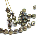6mm Bronze luster bicone Czech glass beads, 30Pc
