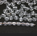 5mm Crystal clear coin czech glass beads, small round tablet shape, 50Pc