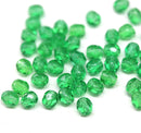 4mm Green czech glass beads Fire polished spacers - 50Pc