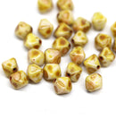 6mm Beige brown picasso bicone Czech glass beads, 30Pc