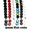 5mm Black coin czech glass beads, small round tablet shape, 50Pc