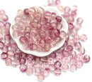 3mm Transparent pink czech glass small spacers, 5g