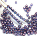 3mm Blue purple luster czech glass small spacers, 5g