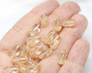 12x8mm Yellow tulip Czech glass beads - 20Pc