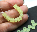 6x3mm Frosted jonquil yellow rondelle fire polished czech glass beads, 25pc