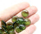 12mm Light olivine lentil czech glass beads, 20Pc