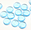 12mm Aqua blue lentil czech glass beads - 15Pc