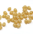 5x7mm Mixed beige glass drops, czech teardrop beads - 40pc
