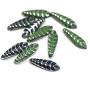 5x16mm Leaf ornament dagger czech glass beads - 10pc