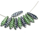 5x16mm Leaf ornament dagger czech glass beads - 10pc