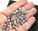 6mm Crystal clear silver coating czech glass round beads, 40Pc