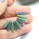 5x16mm Leaf ornament dagger czech glass beads - 10pc