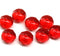 7x11mm Red puffy rondelle Czech glass beads, 8pc